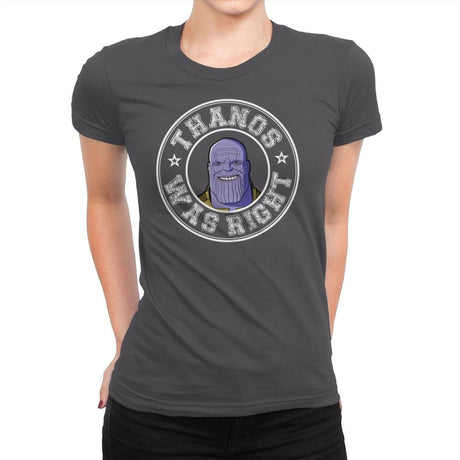 The Titan was Right - Womens Premium T-Shirts RIPT Apparel Small / Heavy Metal