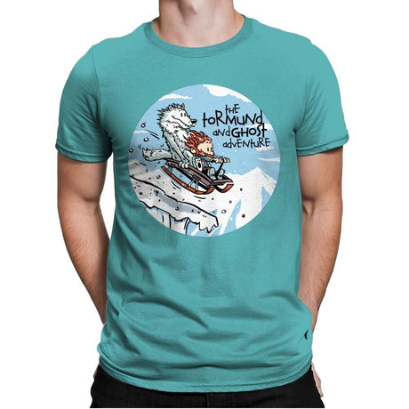 The Tormund and Ghost Adventure - Mens Premium T-Shirts RIPT Apparel Small / Tahiti Blue