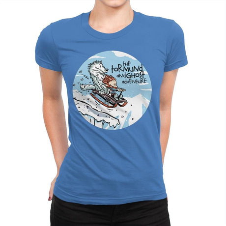 The Tormund and Ghost Adventure - Womens Premium T-Shirts RIPT Apparel Small / Tahiti Blue