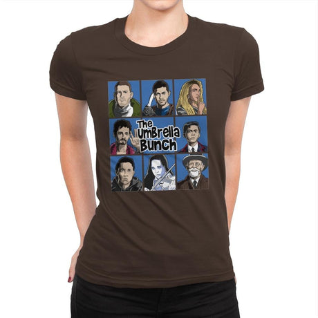 The Umbrella Bunch - Womens Premium T-Shirts RIPT Apparel Small / Dark Chocolate