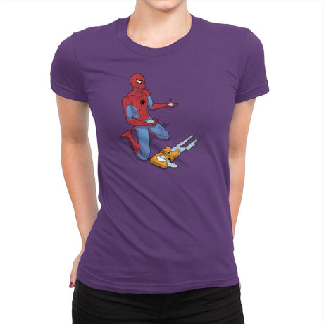 The Uncle Ben Tragedy Exclusive - Womens Premium T-Shirts RIPT Apparel Small / Purple Rush