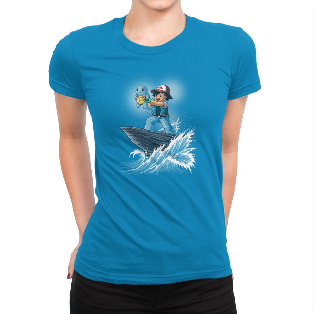 The Water King - Pop Impressionism - Womens Premium T-Shirts RIPT Apparel Small / Turquoise
