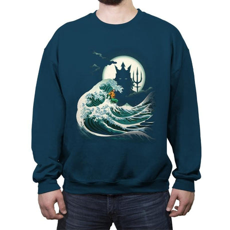 The Wave of Atlantis - Crew Neck Sweatshirt Crew Neck Sweatshirt RIPT Apparel
