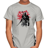 The Witcher Sumi-E - Sumi Ink Wars - Mens T-Shirts RIPT Apparel Small / Ice Grey