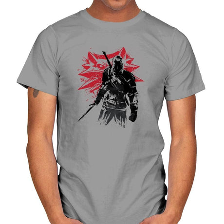 The Witcher Sumi-E - Sumi Ink Wars - Mens T-Shirts RIPT Apparel Small / Sport Grey