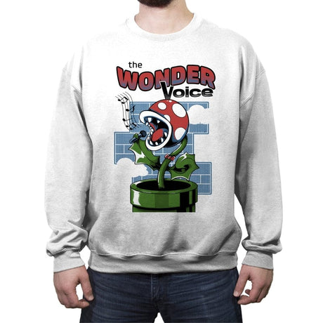 The Wonder Voice Carnivorous Flower - Crew Neck Sweatshirt Crew Neck Sweatshirt RIPT Apparel Small / White