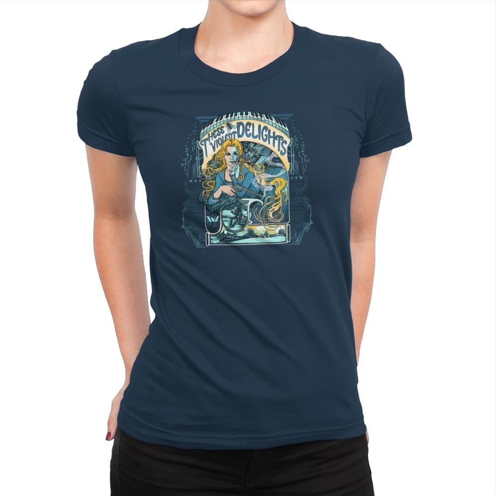 These Violent Delights Exclusive - Womens Premium T-Shirts RIPT Apparel Small / Midnight Navy