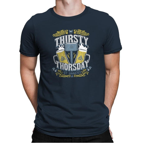 Thirsty Thorsday Exclusive - Mens Premium T-Shirts RIPT Apparel Small / Indigo