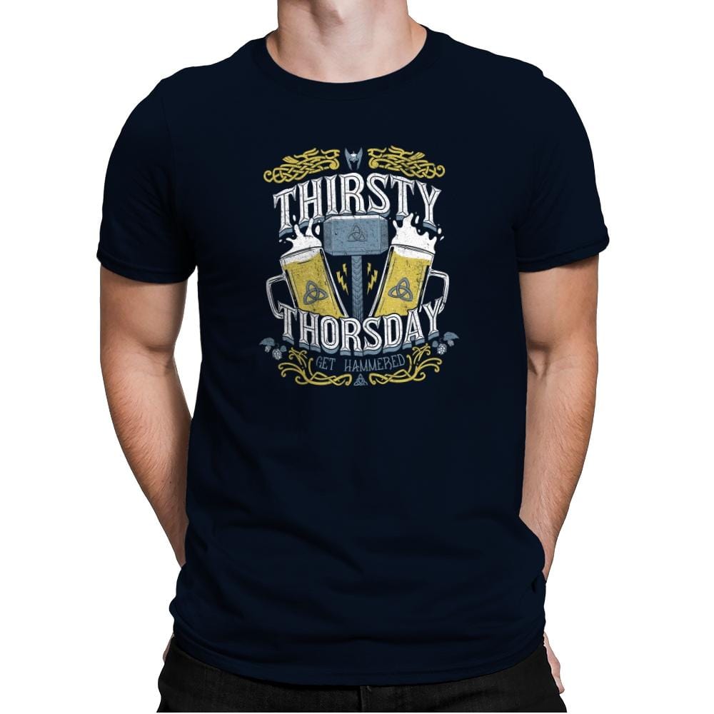 Thirsty Thorsday Exclusive - Mens Premium T-Shirts RIPT Apparel Small / Midnight Navy