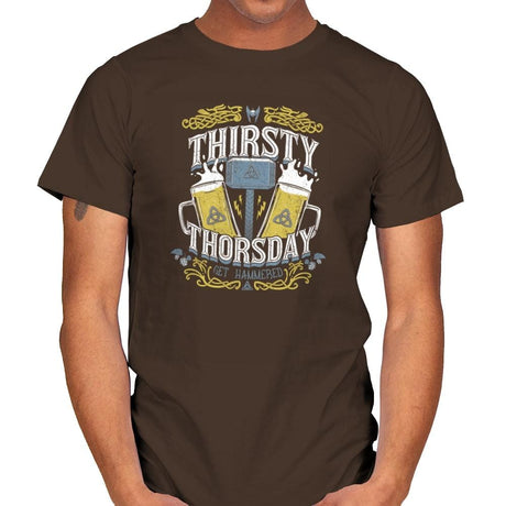 Thirsty Thorsday Exclusive - Mens T-Shirts RIPT Apparel Small / Dark Chocolate