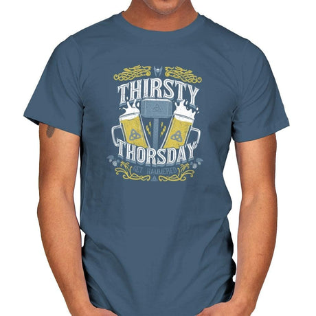 Thirsty Thorsday Exclusive - Mens T-Shirts RIPT Apparel Small / Indigo Blue