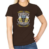 Thirsty Thorsday Exclusive - Womens T-Shirts RIPT Apparel Small / Dark Chocolate