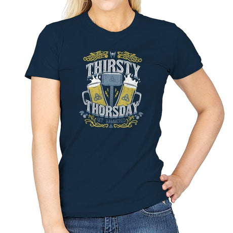 Thirsty Thorsday Exclusive - Womens T-Shirts RIPT Apparel Small / Navy