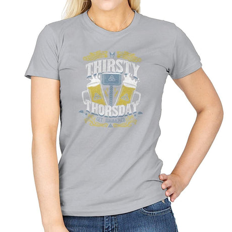 Thirsty Thorsday Exclusive - Womens T-Shirts RIPT Apparel Small / Sport Grey