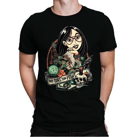 This Girl Can Fight - Mens Premium T-Shirts RIPT Apparel Small / Black