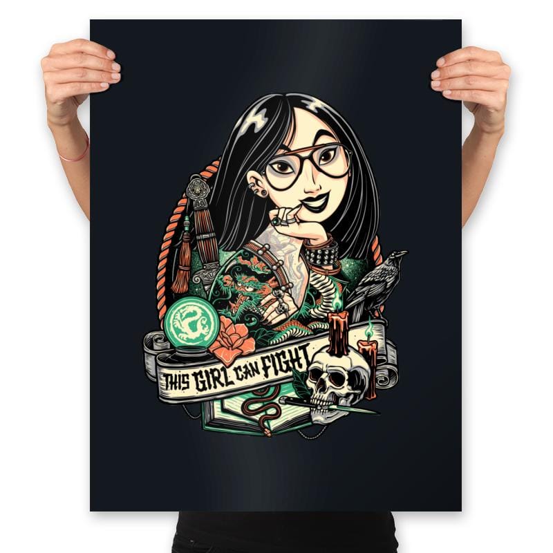 This Girl Can Fight - Prints Posters RIPT Apparel 18x24 / Black