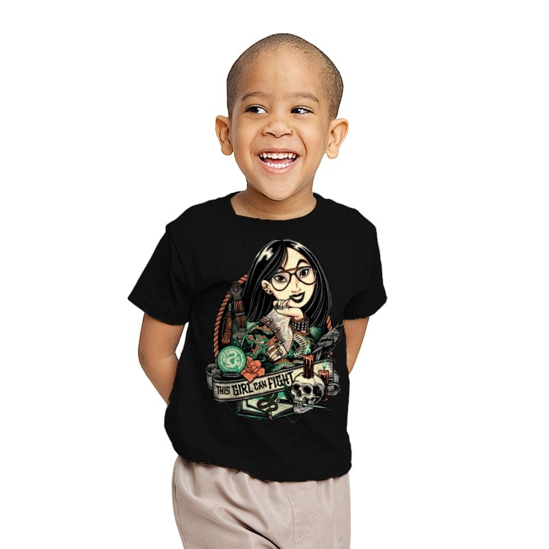 This Girl Can Fight - Youth T-Shirts RIPT Apparel X-small / Black