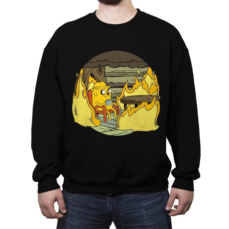 This is Fine - Crew Neck Sweatshirt Crew Neck Sweatshirt RIPT Apparel Small / Black