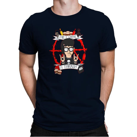 This Is Where I Thrash Exclusive - Mens Premium T-Shirts RIPT Apparel Small / Midnight Navy