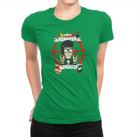 This Is Where I Thrash Exclusive - Womens Premium T-Shirts RIPT Apparel Small / Kelly Green
