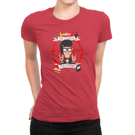This Is Where I Thrash Exclusive - Womens Premium T-Shirts RIPT Apparel Small / Red