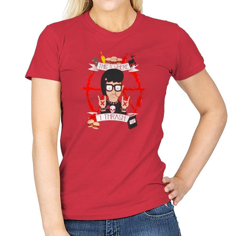 This Is Where I Thrash Exclusive - Womens T-Shirts RIPT Apparel Small / Red