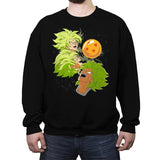 Three Broly Moon - Crew Neck Sweatshirt Crew Neck Sweatshirt RIPT Apparel