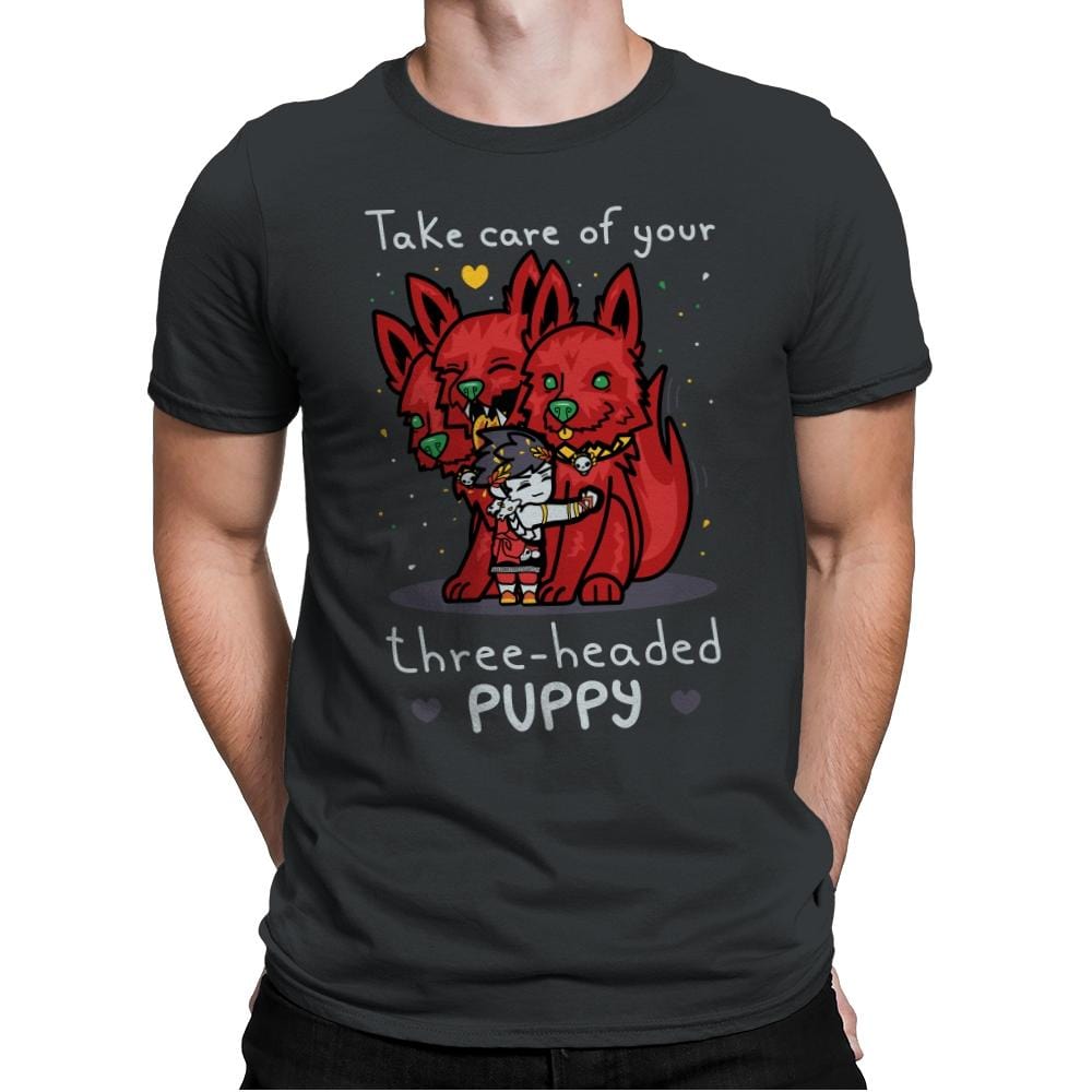 Three-Headed Puppy - Mens Premium T-Shirts RIPT Apparel Small / Heavy Metal