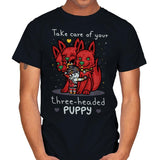Three-Headed Puppy - Mens T-Shirts RIPT Apparel Small / Black