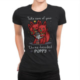 Three-Headed Puppy - Womens Premium T-Shirts RIPT Apparel Small / Black