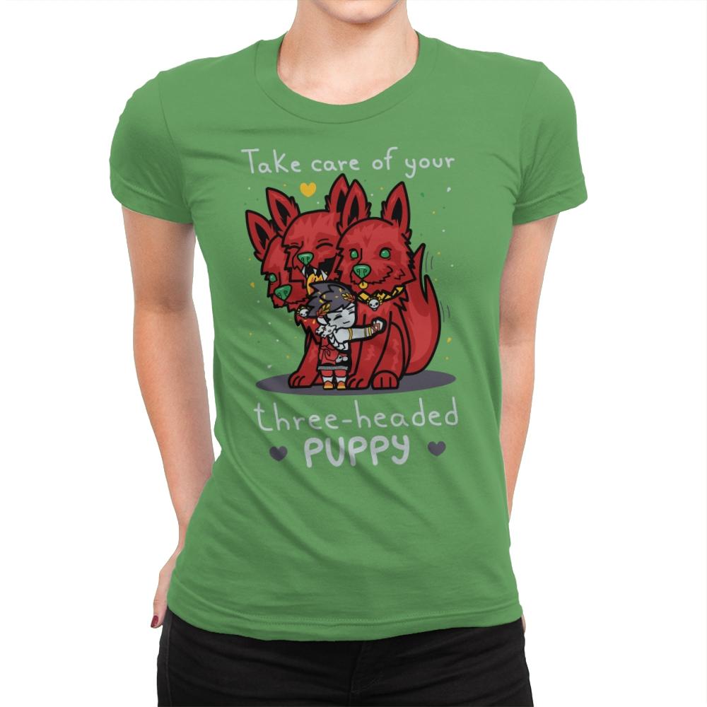 Three-Headed Puppy - Womens Premium T-Shirts RIPT Apparel Small / Kelly