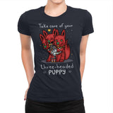Three-Headed Puppy - Womens Premium T-Shirts RIPT Apparel Small / Midnight Navy