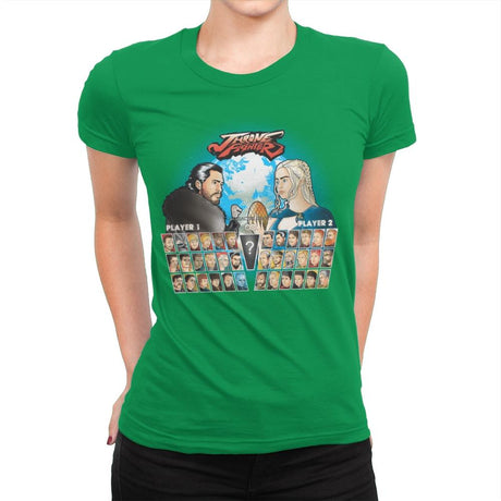Throne Fighter IV - Womens Premium T-Shirts RIPT Apparel Small / Kelly Green