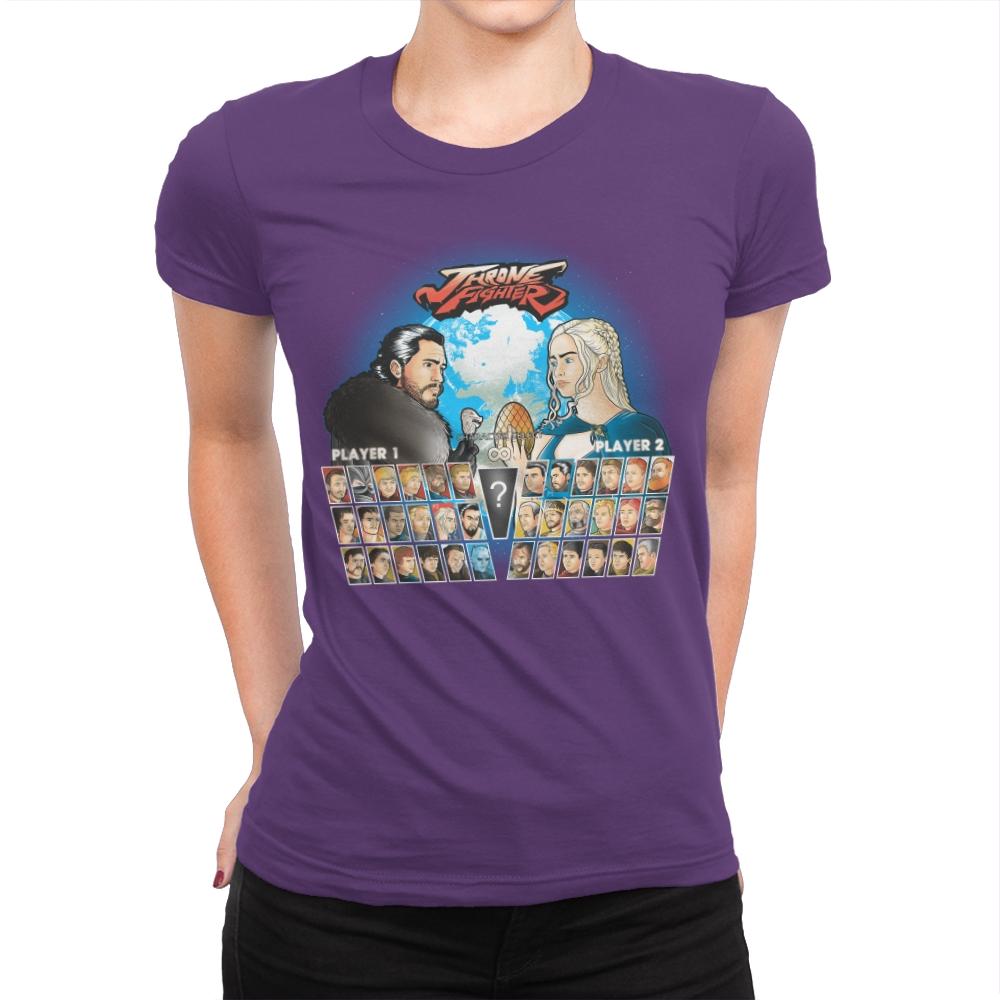 Throne Fighter IV - Womens Premium T-Shirts RIPT Apparel Small / Purple Rush
