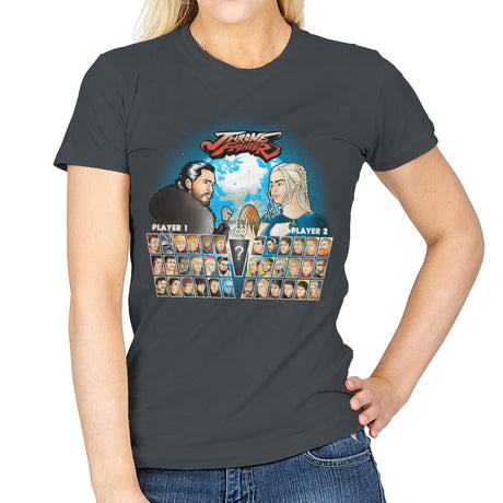 Throne Fighter IV - Womens T-Shirts RIPT Apparel Small / Charcoal