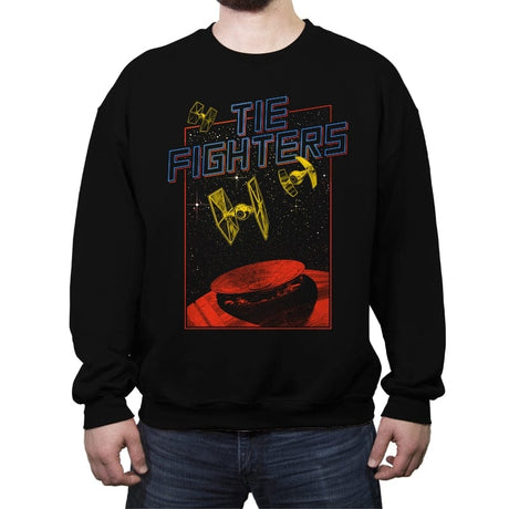 Tie Fighters - Crew Neck Sweatshirt Crew Neck Sweatshirt RIPT Apparel Small / Black