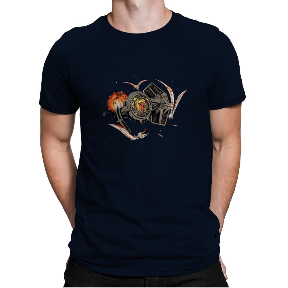 Tie-Rex and the Rebeldactyls - Mens Premium T-Shirts RIPT Apparel Small / Midnight Navy