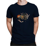 Tie-Rex and the Rebeldactyls - Mens Premium T-Shirts RIPT Apparel Small / Midnight Navy