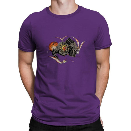 Tie-Rex and the Rebeldactyls - Mens Premium T-Shirts RIPT Apparel Small / Purple Rush