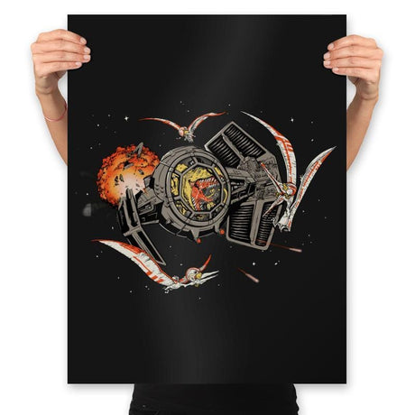 Tie-Rex and the Rebeldactyls - Prints Posters RIPT Apparel 18x24 / Black