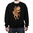 Tiger Cat Irezumi - Crew Neck Sweatshirt Crew Neck Sweatshirt RIPT Apparel Small / Black