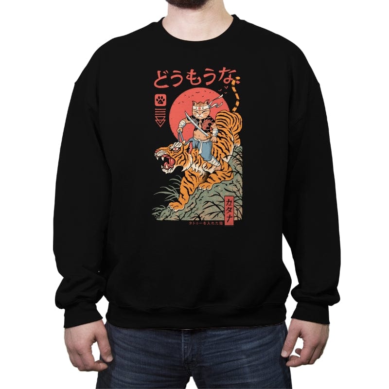 Tiger Catana - Crew Neck Sweatshirt Crew Neck Sweatshirt RIPT Apparel Small / Black