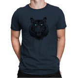 Tiger Gaze - Back to Nature - Mens Premium T-Shirts RIPT Apparel Small / Indigo