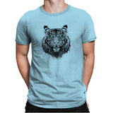 Tiger Gaze - Back to Nature - Mens Premium T-Shirts RIPT Apparel Small / Light Blue