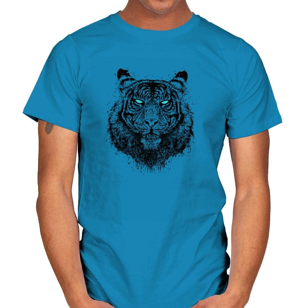 Tiger Gaze - Back to Nature - Mens T-Shirts RIPT Apparel Small / Sapphire