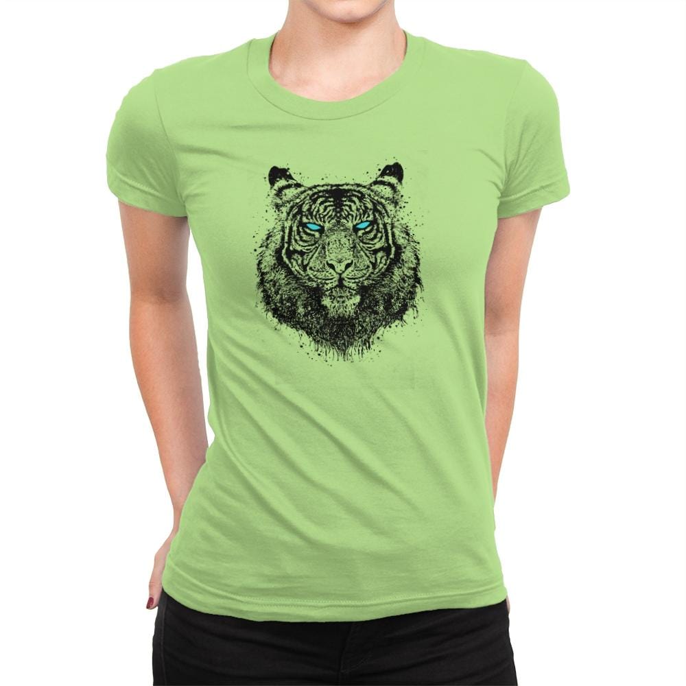 Tiger Gaze - Back to Nature - Womens Premium T-Shirts RIPT Apparel Small / Mint