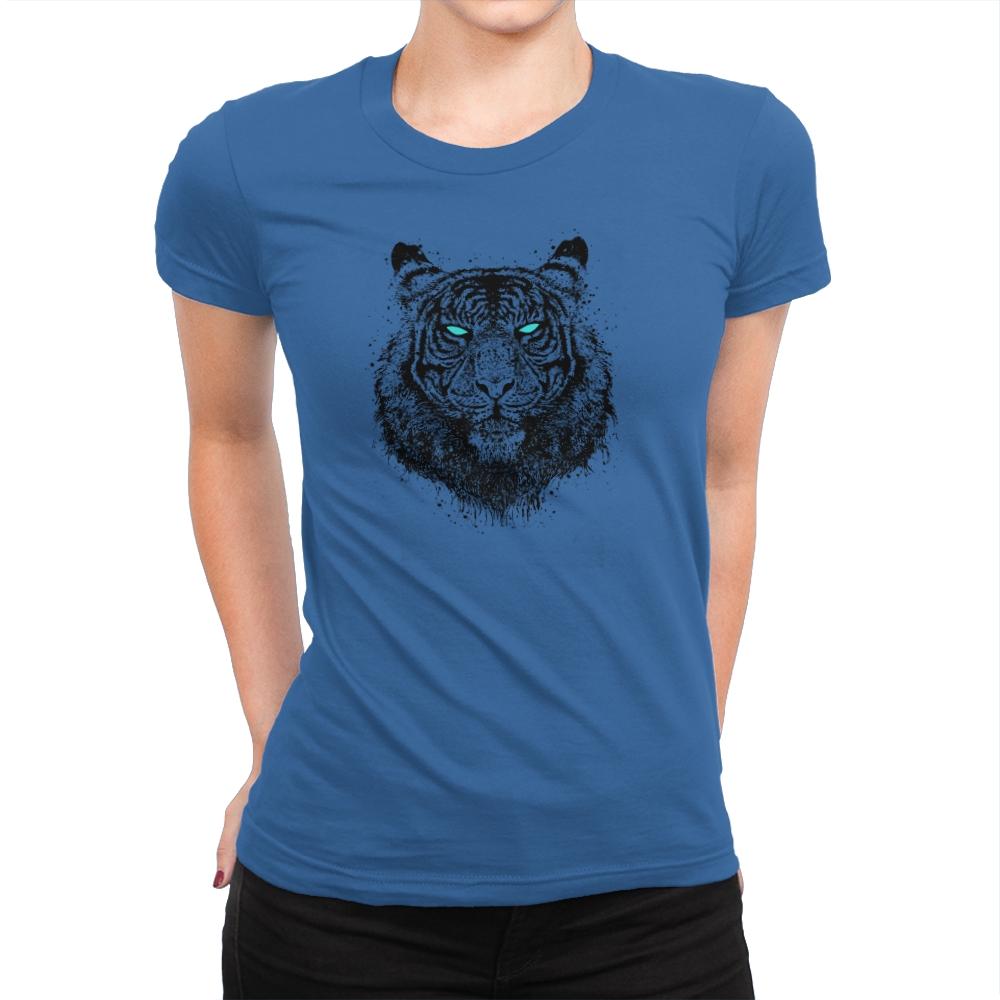 Tiger Gaze - Back to Nature - Womens Premium T-Shirts RIPT Apparel Small / Royal