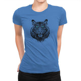 Tiger Gaze - Back to Nature - Womens Premium T-Shirts RIPT Apparel Small / Tahiti Blue