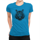 Tiger Gaze - Back to Nature - Womens Premium T-Shirts RIPT Apparel Small / Turquoise