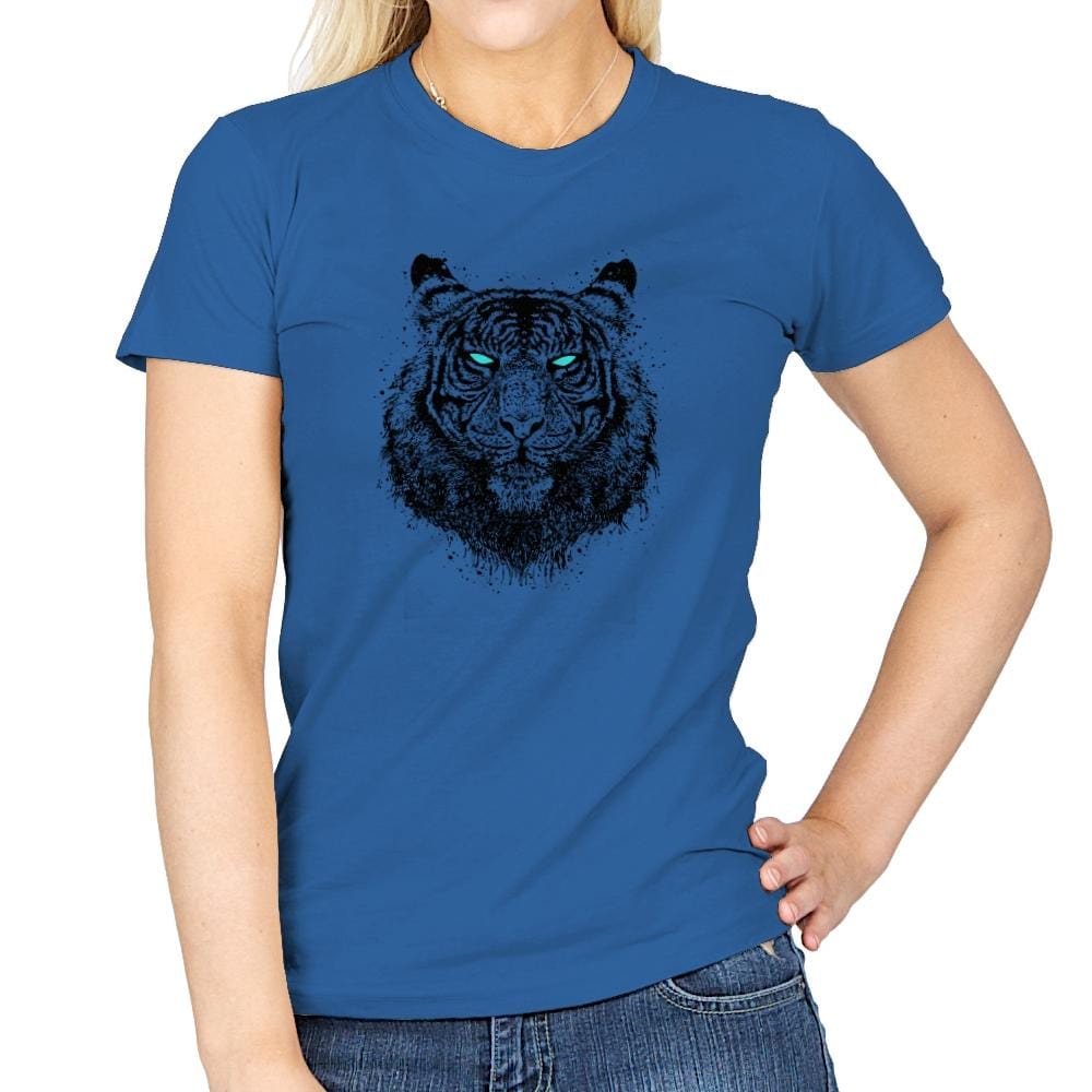 Tiger Gaze - Back to Nature - Womens T-Shirts RIPT Apparel Small / Royal